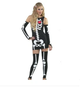 Sexy Skeleton Costume. Glow in the Dark. Size Large 16-18 Halloween Fancy Dress - Picture 1 of 1