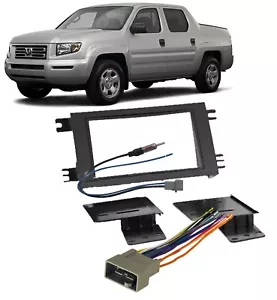 Se adapta a HONDA RIDGELINE NEGRO Estéreo Doble DIN Radio Tablero Arnés Antena Cable Kit - Imagen 1 de 1