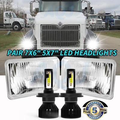 For International Harvester 4700 4800 4900 7x6''Sealed LED Headlights Hi/Lo Beam - Image 1 of 4