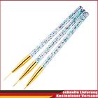 3pcs/Set Nail Drawing Dotting Pencil Sets Liner Carved Nail Pens (Gold)