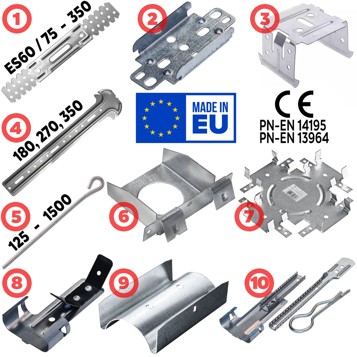 Direktabhänger Für Trockenbau – 100 Stück, 225 Mm Länge, 0,8 Mm Stahl Verzinkt, Für CD-Profile
