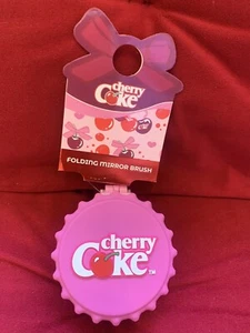 Cherry Coke 3D Folding Mirror Brush Compact Makeup Travel Pink Brand New - Picture 1 of 5