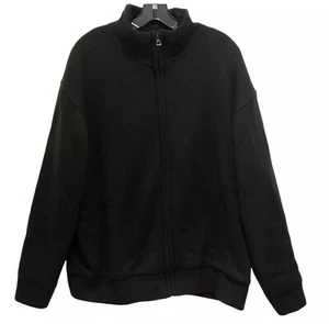 Maglione uomo vintage resistente alle intemperie XXL nero manica lunga full zip lana foderato acrilico - Foto 1 di 11