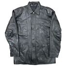 Vintage Leather Jacket Retro Biker Genuine Black Y2K Mens Large