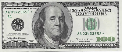 1996  $100 Federal Reserve STAR Note  BOSTON  Gorgeous UNCIRCULATED Star Note - Image 1 of 2