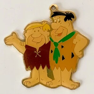 Cute 1990 Hanna-Barbera Fred Flintstone & Barney Rubble Keychain Charm - Picture 1 of 2