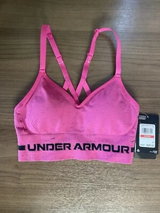 Under Armour Women's Seamless Low Impact Long Sports Bra Size XS NWT PINK QUARTZ - Picture 1 of 4
