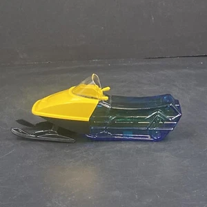 Vintage Avon Snowmobile Machine Blue Glass Oland Aftershave Winter Cabin Decor - Imagen 1 de 7