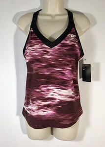 NIKE SWIMWEAR Women's Tie Dye Tankini Top Petite S/M/L/XL Space Dye Pink/Cherry - Picture 1 of 8