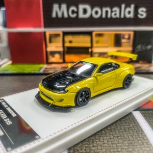 FH 1:64 Yellow JDM Silvia S15 Pandem Racing Sports Model Diecast Metal Car - Picture 1 of 6