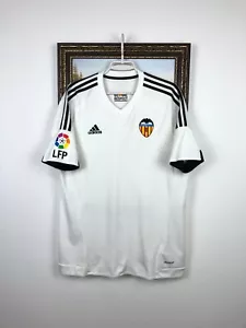 Valencia Home football shirt 2015 Soccer Adidas Jersey Mens Camiseta White Sz L - Picture 1 of 17