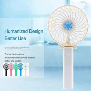 Portable Hand-Held Small Folding Desk Fan Cooler Cooling Rechargeable USB B3K2 - Picture 1 of 24
