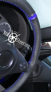 Pour 06-11 Mercedes ML W164 Perforé Housse Volant Cuir + Bleu Bracelet - Picture 1 of 1
