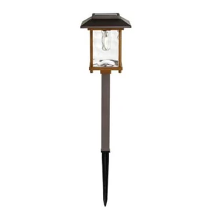 Hampton Bay Solar Path Light LED Bronze Glass Lens Outdoor Landscape Lighting - Picture 1 of 12