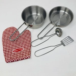 Edelstahl Töpfe Pfannen Spielen Spielzeug Küchenutensilien Topf Halter Menge 5 - Bild 1 von 11