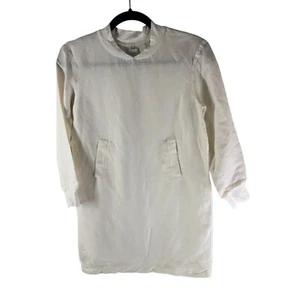 Unlabel Girls Shift Dress Linen Blend Crew Neck Long Sleeve White 140/10 - Picture 1 of 4