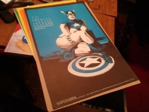 Jim Steranko Vintage1973  SUPERGIRLS Calendar Page Poster JULY 10.5x17 - Picture 1 of 4