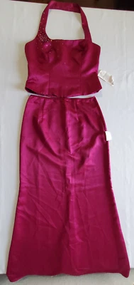 Niki By Niki Livas 2 Piece Evening Garment Halter Top & Maxi Skirt 14 *New Flaw* - Image 1 of 4