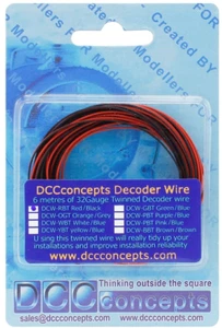 DCC Concepts DCW-RBT Fine Decoder Wire Stranded 6m (32g) Twin Red/Black - Picture 1 of 1