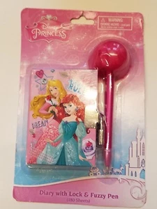 Mädchen Disney Prinzessin Marke rosa Mini Tagebuch Freundlichkeit Regeln Schloss & flauschiger Stift 3+ - Bild 1 von 5