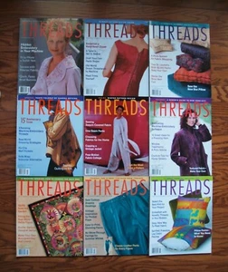 Lot of 9 Threads Sewing Instruction 63 89 90 91 92 93 94 96 97 1996 2000 2001 - Picture 1 of 11