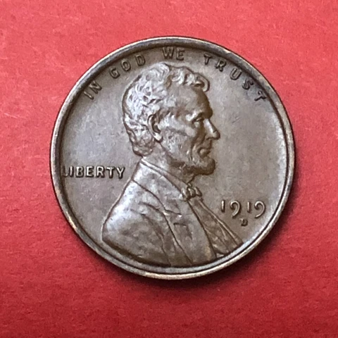 1919-D  Lincoln Cent Original & Naturally Brown Toned GEM Coin Cover