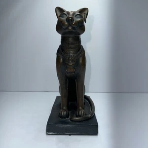 "Antigua diosa egipcia gato bastet escultura leona de protección 8"" de alto" - Imagen 1 de 5