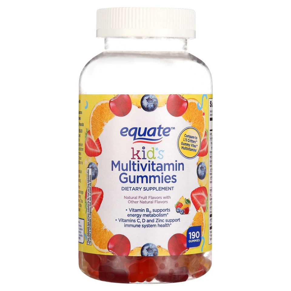 EQUATE Kids’ Multivitamin Gelatin Gummies 190 Ct 3 Bottles
