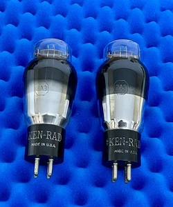 TWO KEN-RAD 2A3 Vacuum Tubes /Dual Flat Plates/ MATCHED Gm / mA TESTED/1949 1950 - Picture 1 of 15