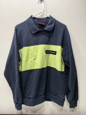 POLO SUPREMO CUELLO REDONDO AZUL MARINO Para Hombre Talla GRANDE (se ha desvanecido) FW17 Ver Fotos Foto 1 de 4