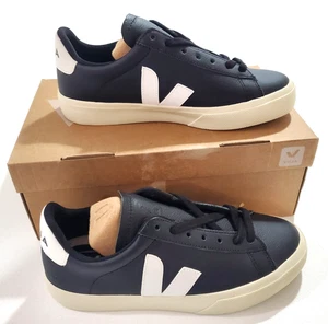 Veja Campo Sneaker Extra Black Leather/White Size 38 EU/ 7 US New in Box - Picture 1 of 5