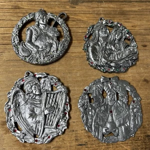 Michael Ricker Pewter Christmas Ornament Nativity Wise Men Mary Jesus Shepherd - Picture 1 of 13