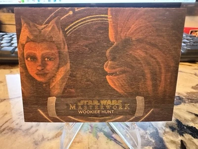 2024 Masterwork Star Wars #JA-6 Wookie Hunt ; Ahsoka Tano And Chewbacca Wood /10 - Image 1 of 2