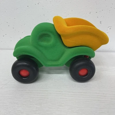 Rubbabu Cleanupper The Dump Truck - Green  Soft Velvet Sensory - Image 1 of 4