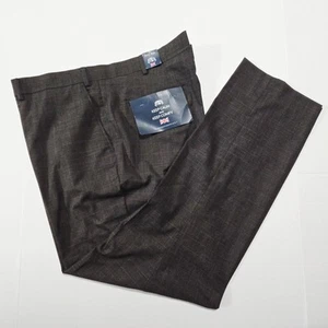The Savile Row New Heathrow Men's 44x32 Black Flex Waist Plaid Pants - Picture 1 of 12