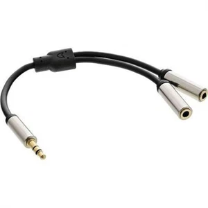 INTOS INLINE Slim Audio Y-Kabel Klinke 3.5mm Stecker an - Bild 1 von 2
