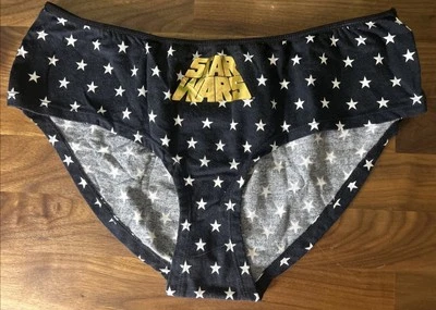 Womens STAR WARS Panties Space Movie Sexy Underwear XL Lucas Films Black Gold - Image 1 of 4