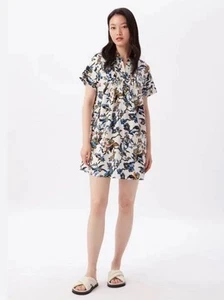 Diane von Furstenberg Fiona Popeline Minikleid Damen Small Floral Neu ohne Etikett - Bild 1 von 13