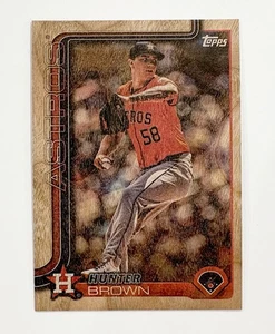 2025 Topps Series 2 Hunter Brown Wood /25 #693 Houston Astros - Picture 1 of 2