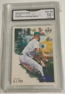 2020 Diamond Kings A.J. Puk Artist's Proof Blue GMA 10 Oakland Athletics Marlins - Picture 1 of 2