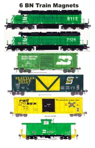 6 imanes Andy Fletcher Burlington Northern Box Car Train - Imagen 1 de 1