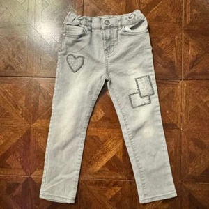 Girls Light Gray Denim Jeans with Heart & Patch Details Jessica Simpson - Picture 1 of 3