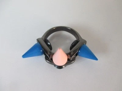 Anillo JOOMI LIM Triple Pico Talla 6 Nuevo sin Etiquetas $140 Gunmetal Azul Marino Melocotón Foto 1 de 4