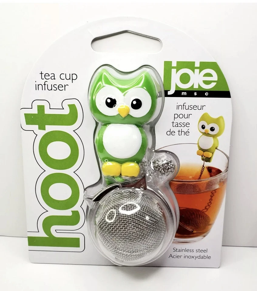 Joie MSC 粉色 HOOT 猫头鹰茶浸泡器散装茶不锈钢全新绿色 — 第 1/1 张图片