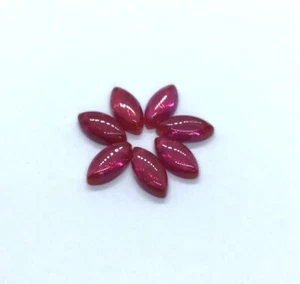 Red Ruby 1.5x3mm To 2.5x5mm Marquise Flat Back Cabochon Synthetic Loose Gemstone - Picture 1 of 24
