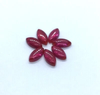 Red Ruby 1.5x3mm To 2.5x5mm Marquise Flat Back Cabochon Synthetic Loose Gemstone - Image 1 of 4