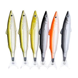 6Pcs Halloween Christmas Gifts Fish Shaped Pen Ballpoint Pen Novelty Fishing Pen - Picture 1 of 8