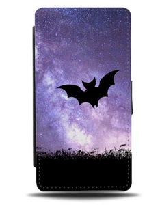 Funda tipo billetera con silueta de murciélagos funda para teléfono murciélagos galaxia luna espacio i198 - Imagen 1 de 3