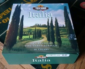 Scatola vuota per sigari in legno Toscano Italia 7,25" x 7,25" x 2,75" - Foto 1 di 9