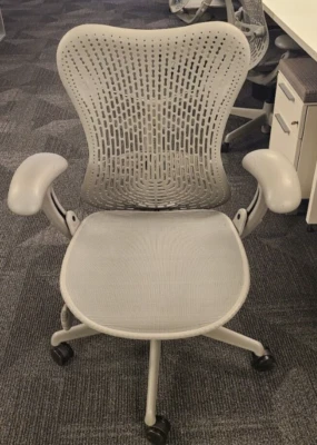 Loaded Herman Miller Mirra® 1 Task Chair Smoke  mesh desk chair office Mirra - Image 1 of 3